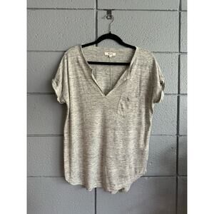 Madewell linen Gray V-Neck Tank Top